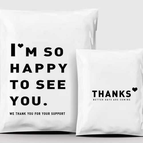 White double sided poly mailers