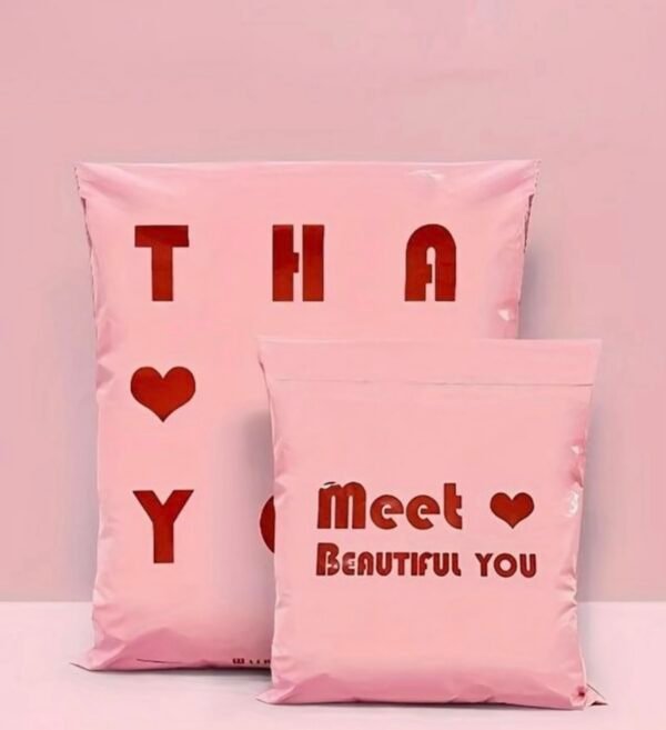 Pink double sided poly mailers