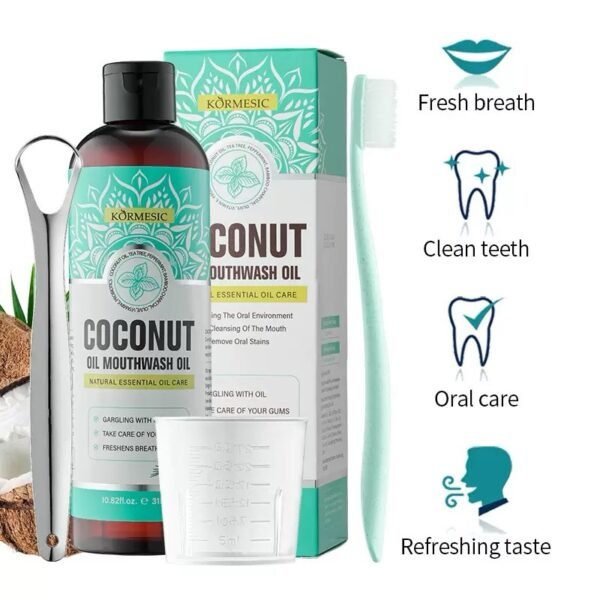Coconut oil pulling mouthwash