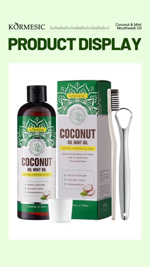 Coconut and mint oil pulling mouth wash